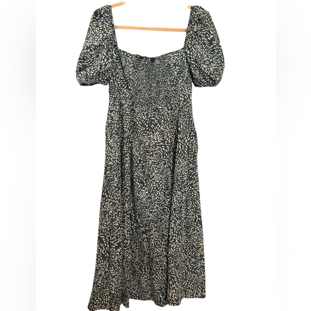 O.P.T. River Midi Dress Green Abstract Paisley Women’s Large - Picture 3 of 11